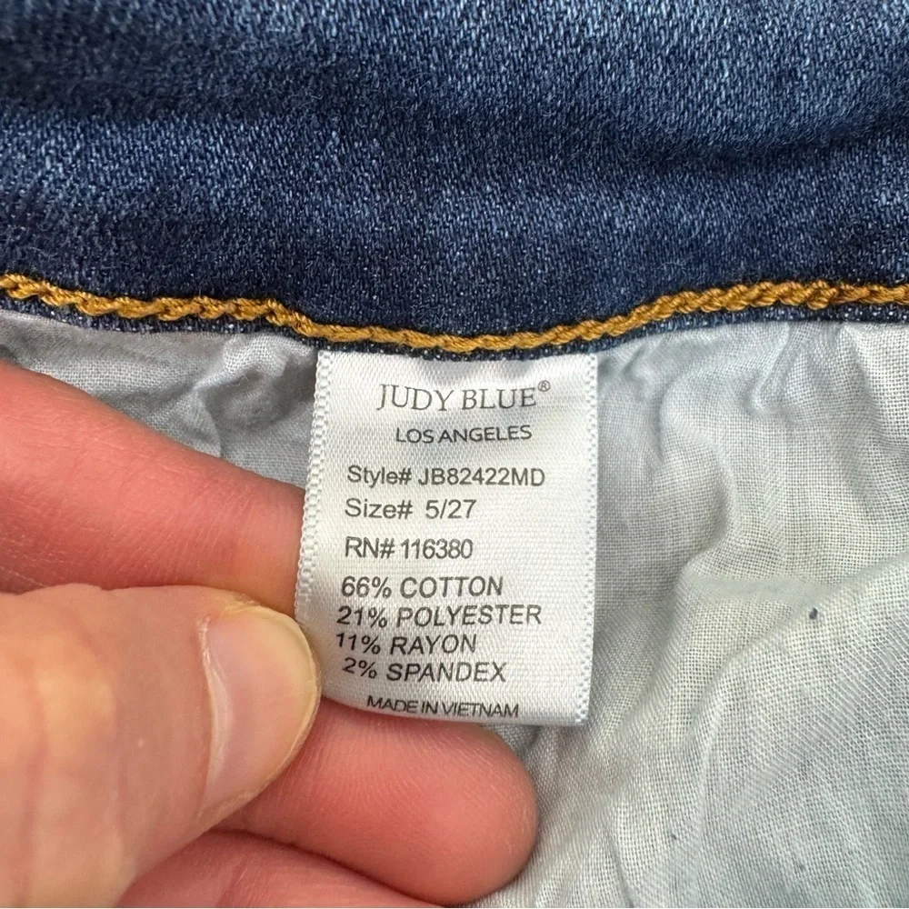 Judy Blue Skinny Fit Blue Jeans Women’s split hem Sz 5/27